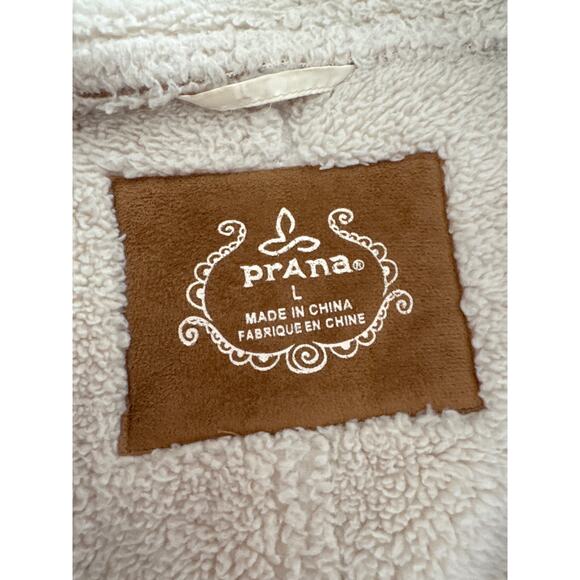 Prana Townie Jacket Faux Suede Sherpa Lined Large - Picture 2 of 7
